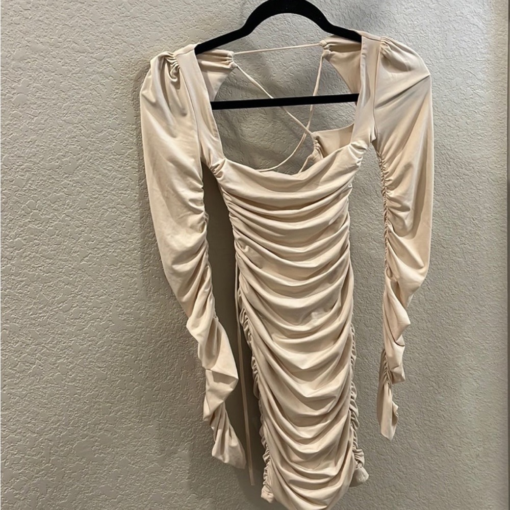 Oh Polly tan dress